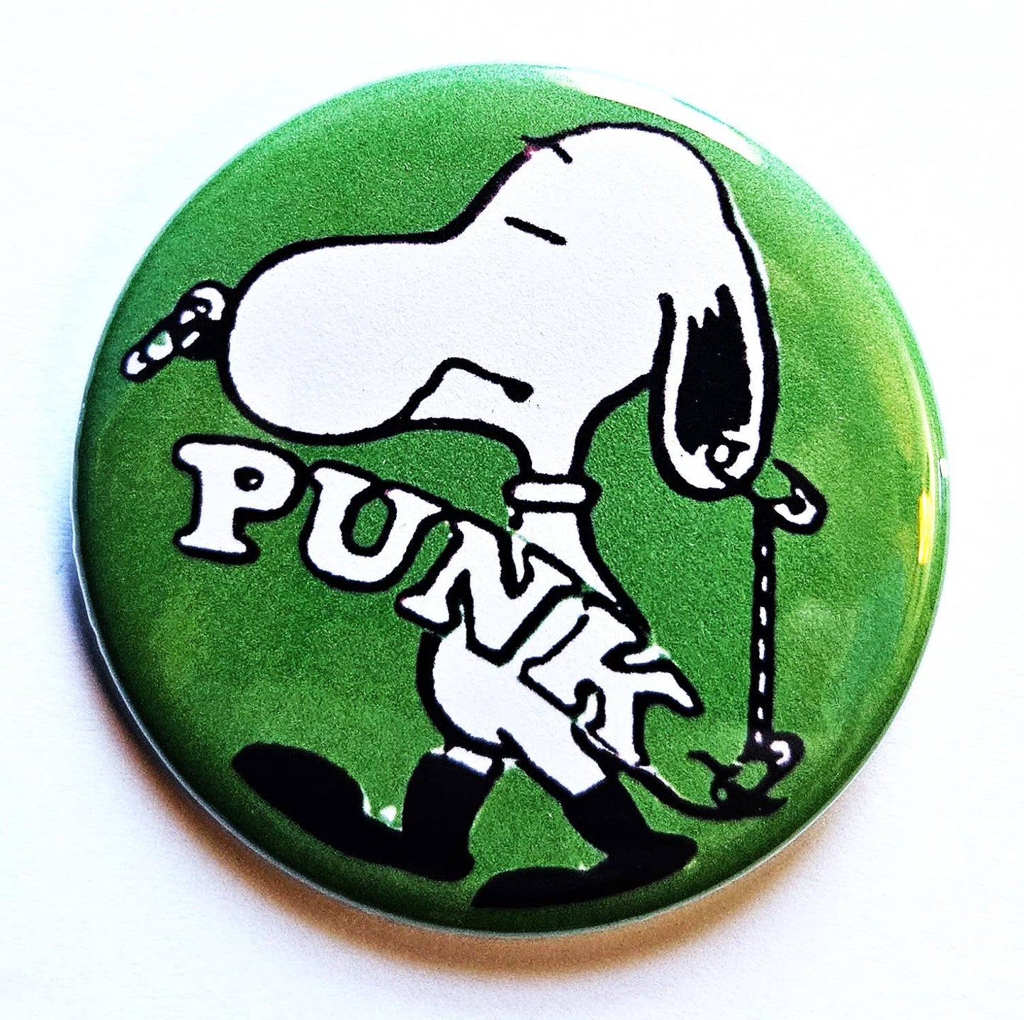 Punk Rock Snoopy Button Pin