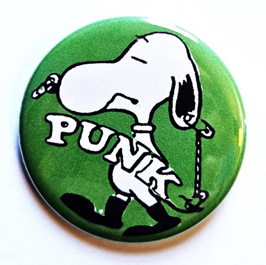 Punk Rock Snoopy Button Pin