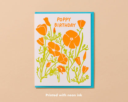 Poppy Birthday Card