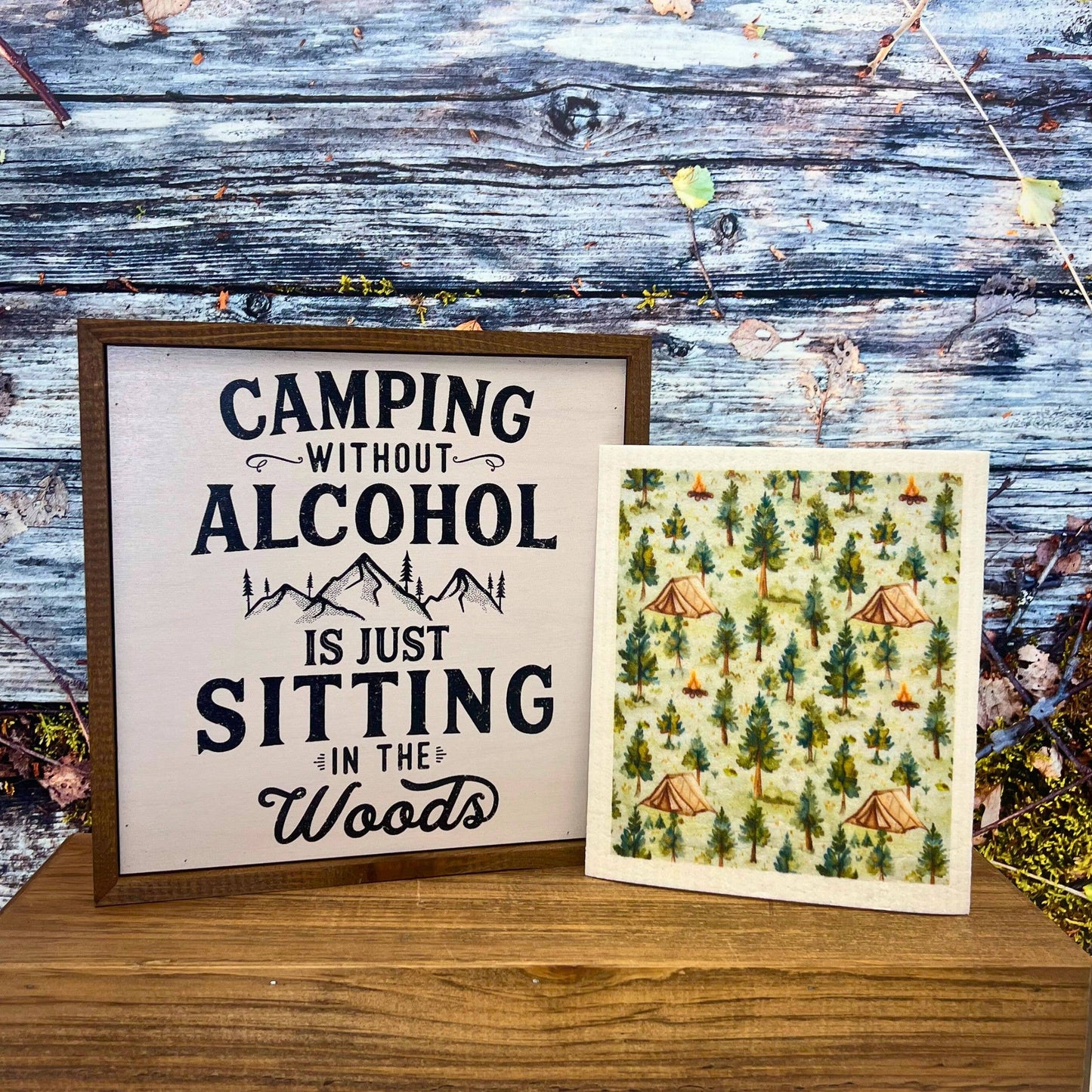 Summer Camping Swedish Dishcloth