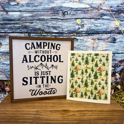 Summer Camping Swedish Dishcloth