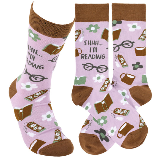 Shhh I'm Reading Socks