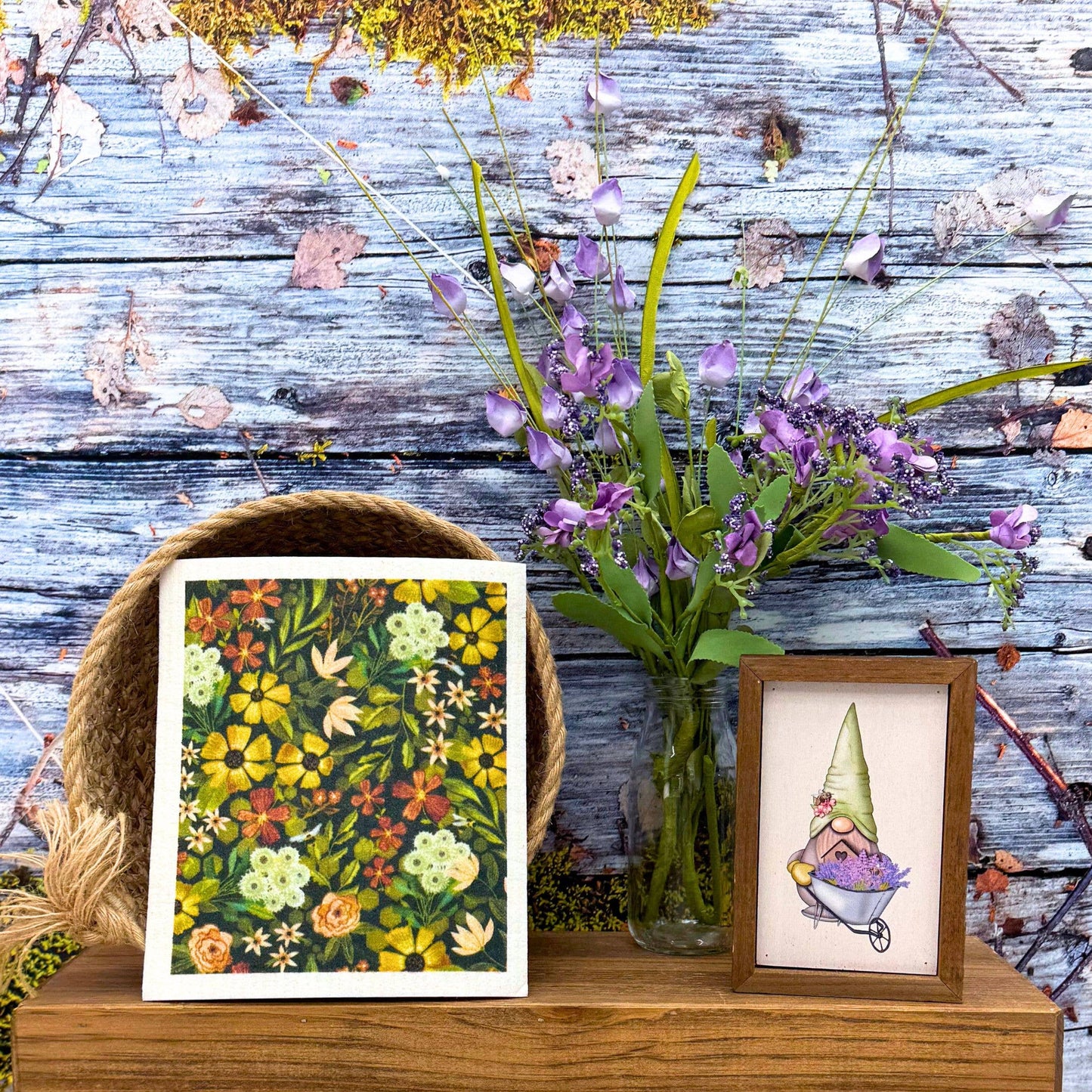 Spring Flowers Bloom Swedish Dishcloth