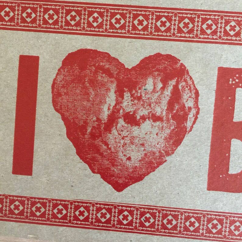 I Love Biscuits Letterpress Paper Sign