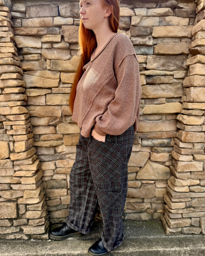Plaid Cargo Wide Leg Pants