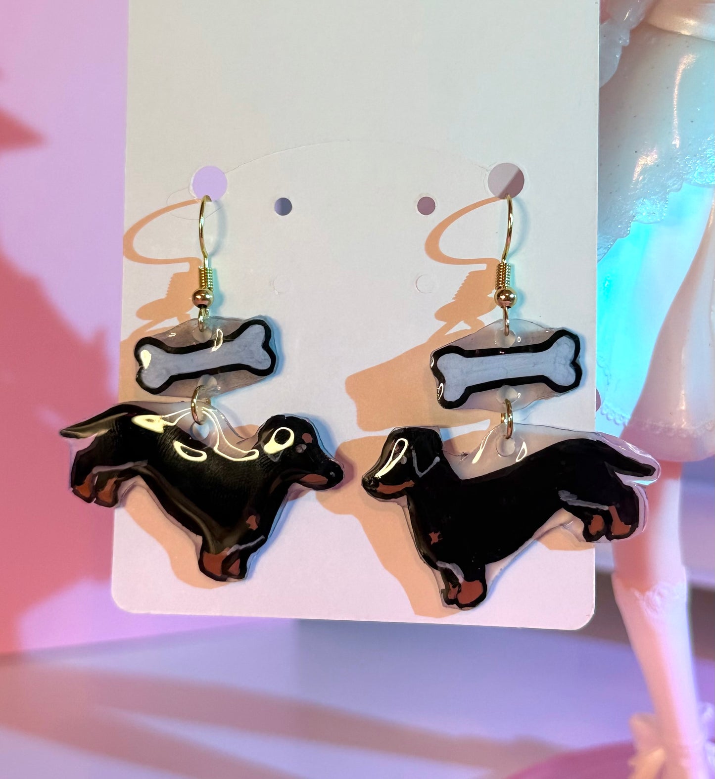 Weenie Dog Shrinky Dink Earrings