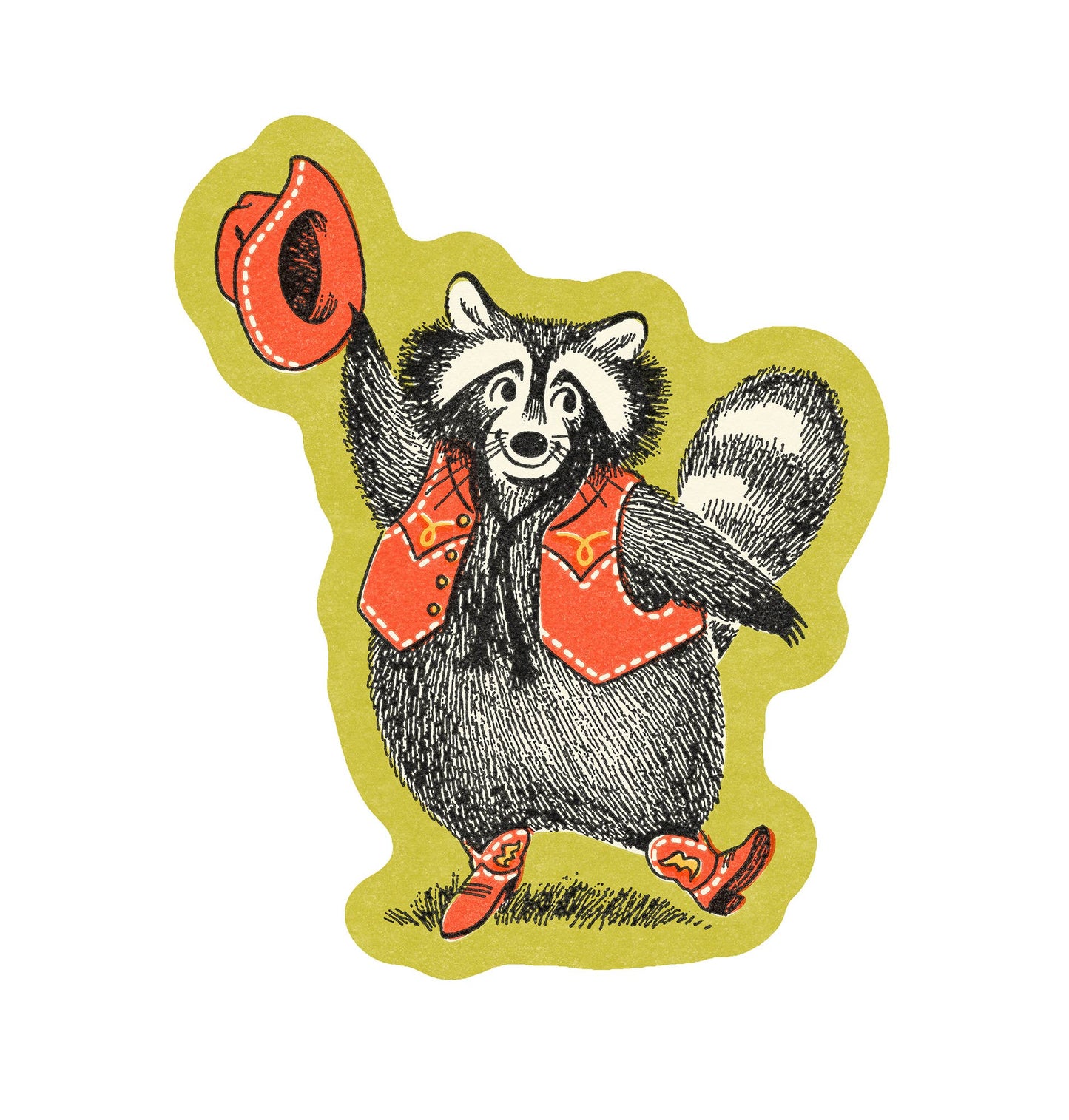 Howdy Raccoon Sticker
