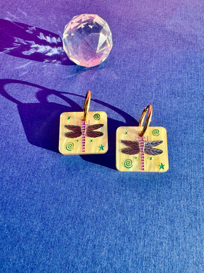 Dragonfly Tile Earrings