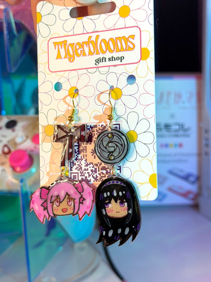 Mado Homu Chibi Shrinky Dink Earrings