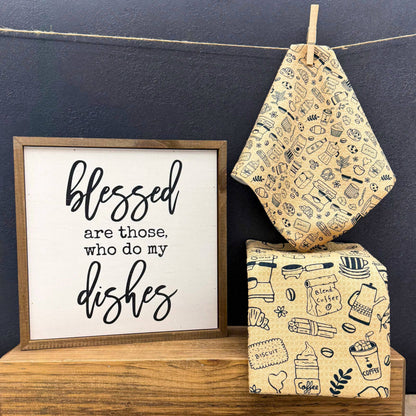 Coffee Barista Waffle Washcloth