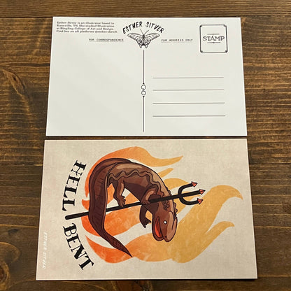 Hell Bent Hellbender Salamander Postcard