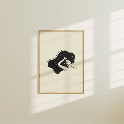 Starry Girl 5x7 Art Print