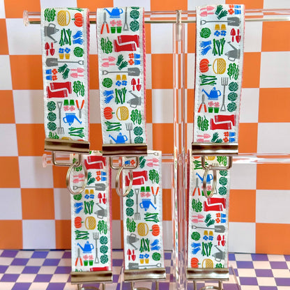 Garden Veggies Handmade Wristlet Keychain