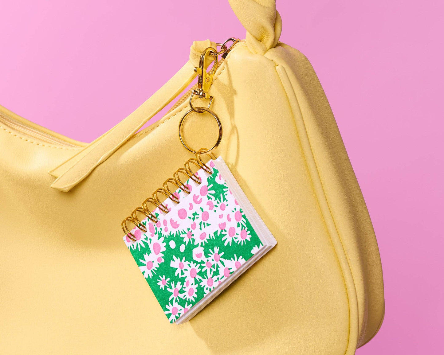 Floral Mini Notebook Bag Charm