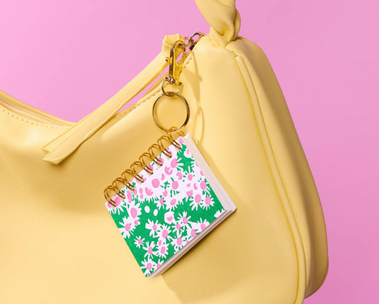 Floral Mini Notebook Bag Charm