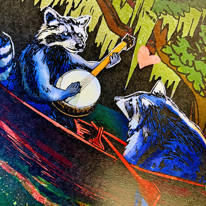 Raccoons On the Bayou 8.5x11 Art Print