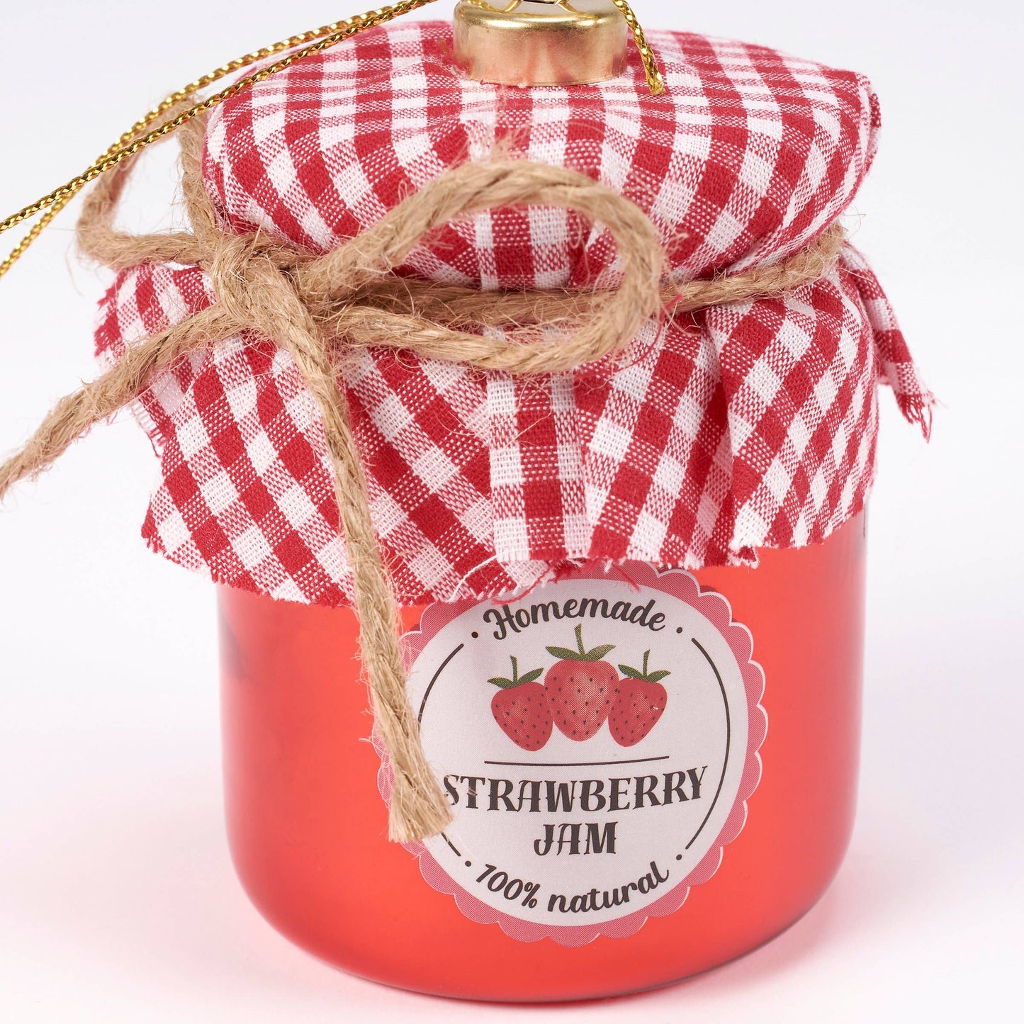 Glass Strawberry Jam Ornament