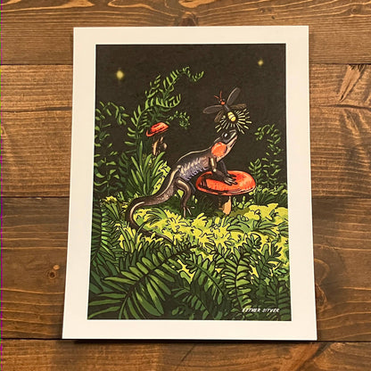 Salamander and Firefly 8.5x11 Art Print