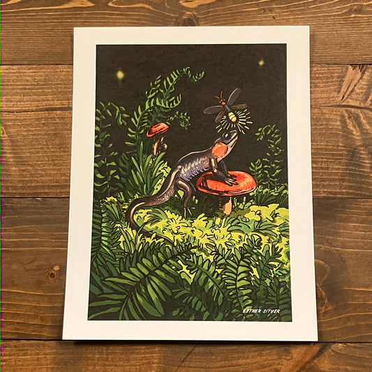 Salamander and Firefly 8.5x11 Art Print