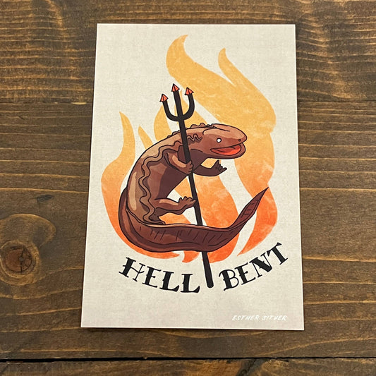 Hell Bent Hellbender Salamander Postcard
