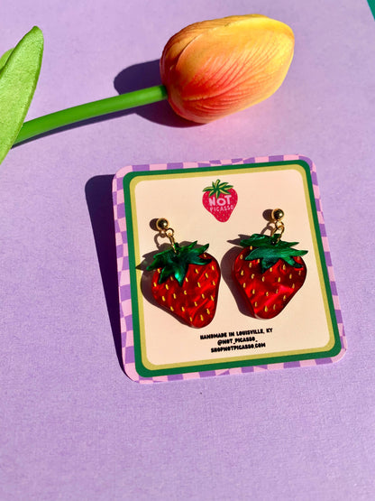 Mini Strawberry Earrings