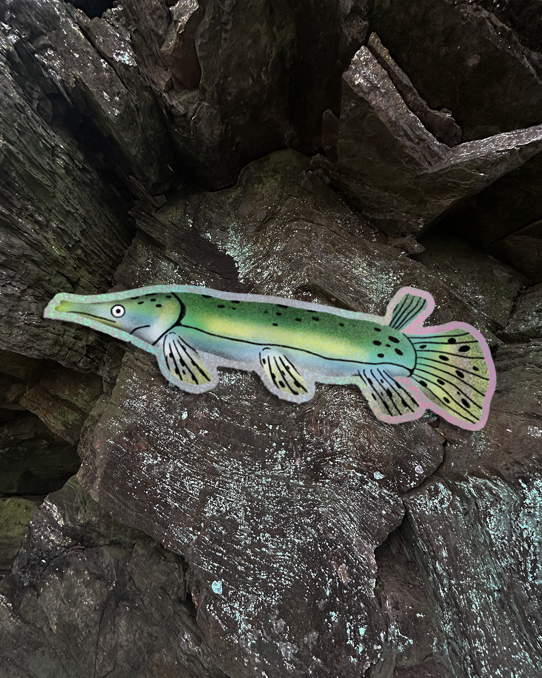 Gar Fish Sparkle Sticker