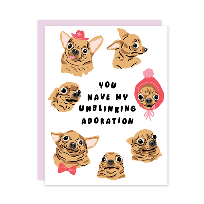 Unblinking Chihuahua Love Card