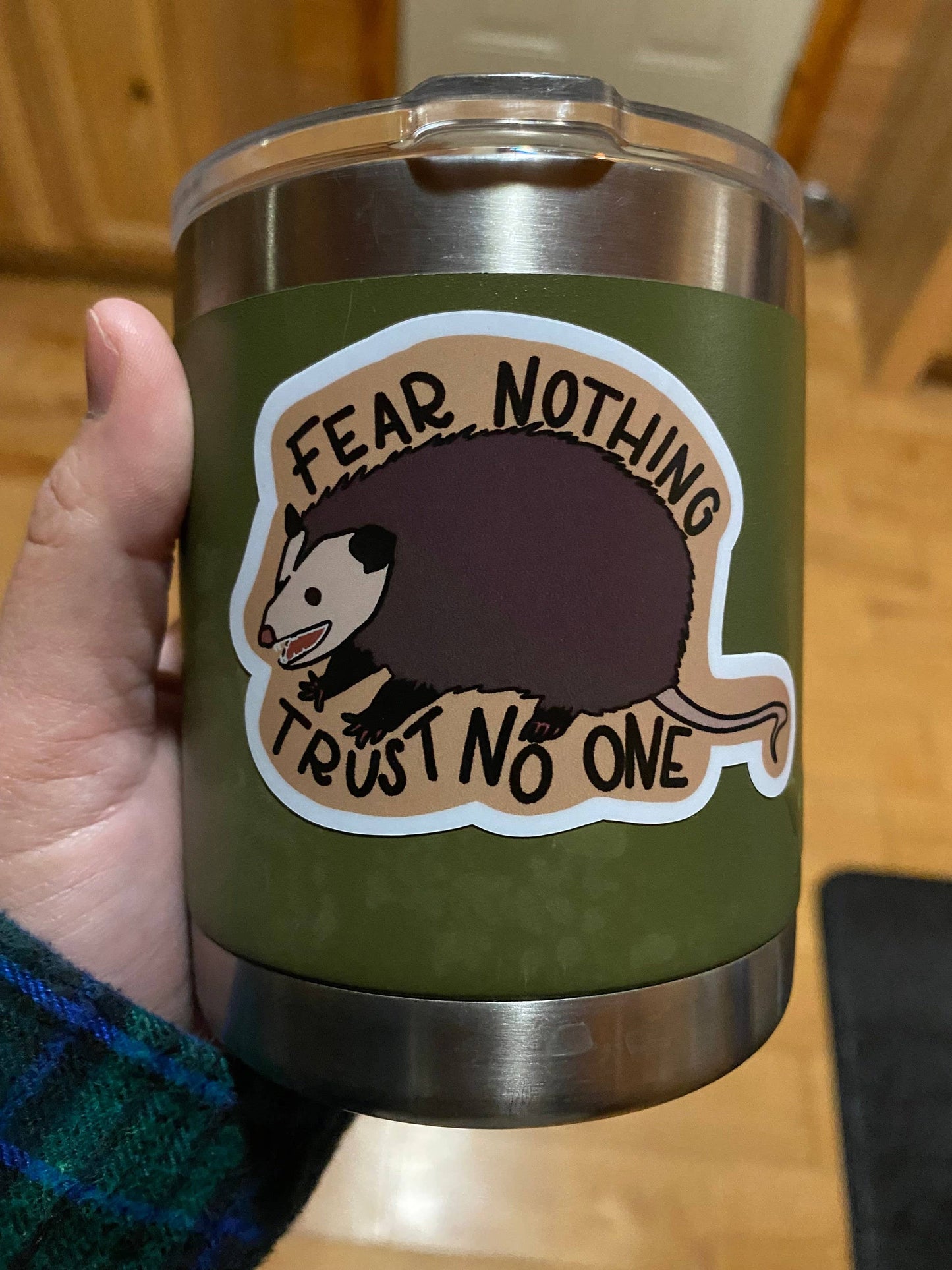 Trust No One Opossum Sticker