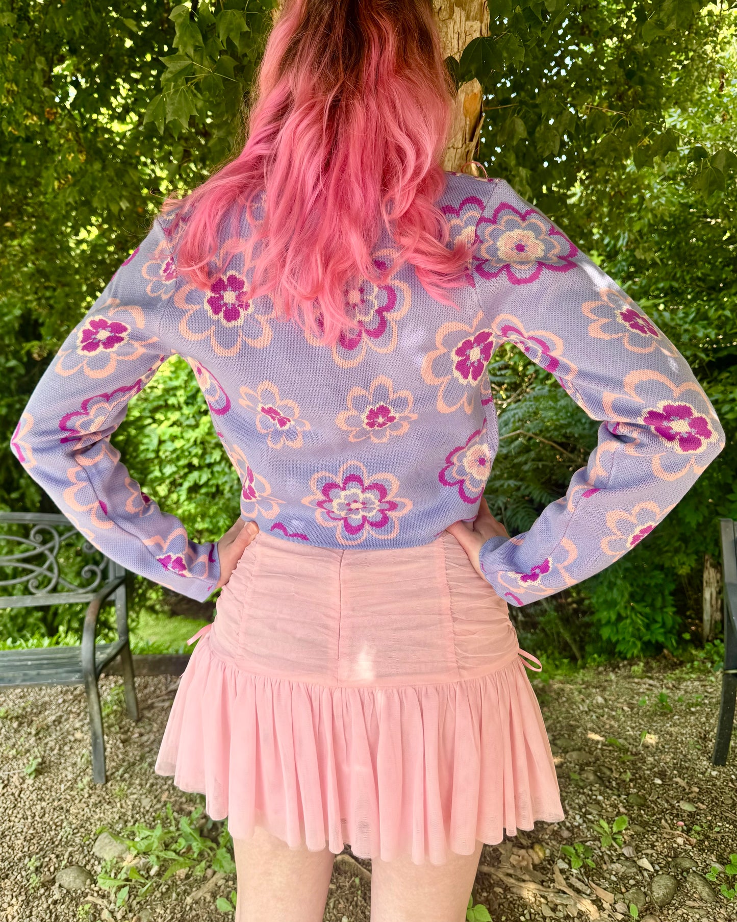 Y2K Floral Chain Cardigan