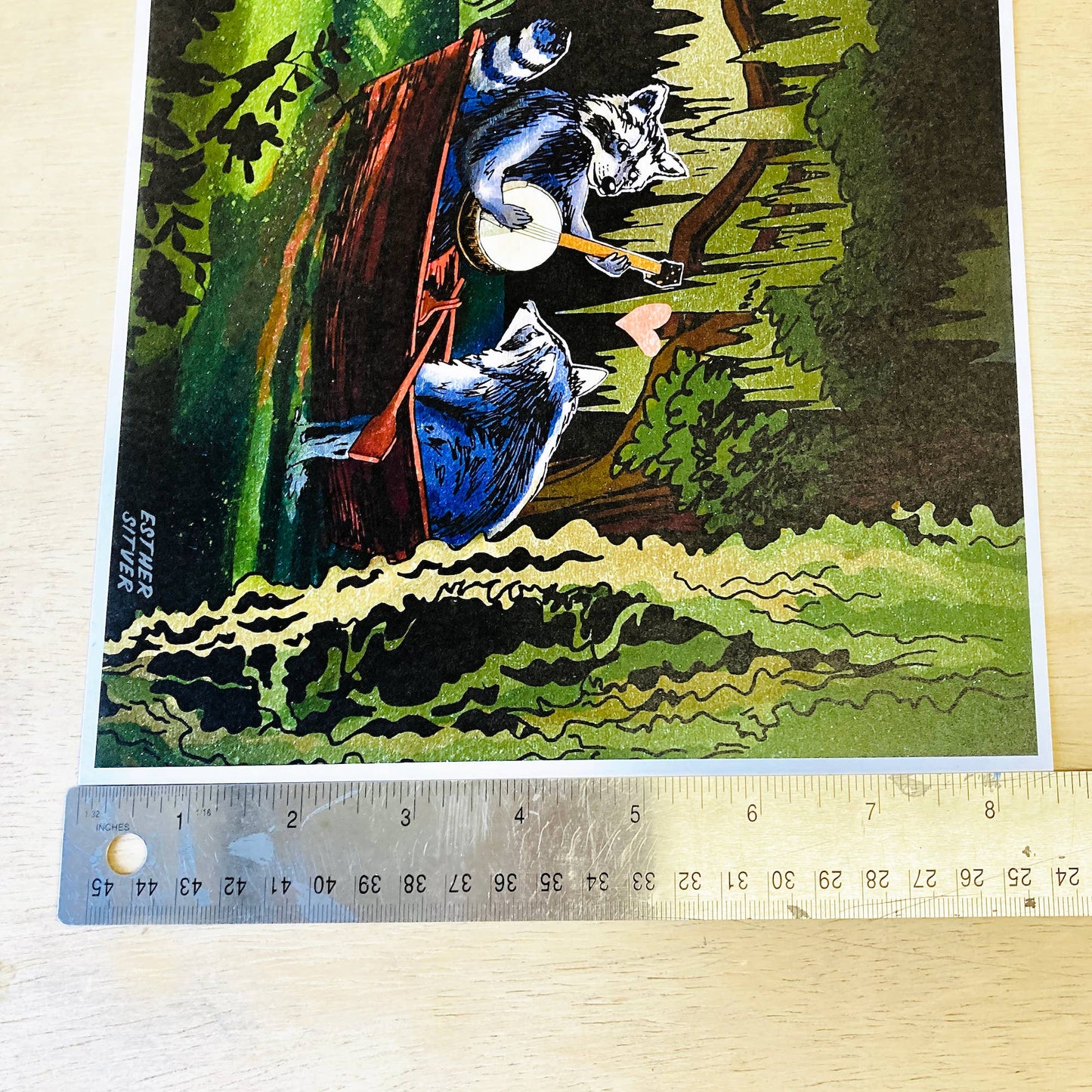 Raccoons On the Bayou 8.5x11 Art Print