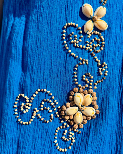 Blue Seashell Vest M/L Vintage
