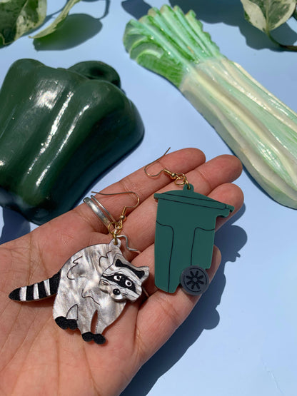 Trash Panda Raccoon Earrings