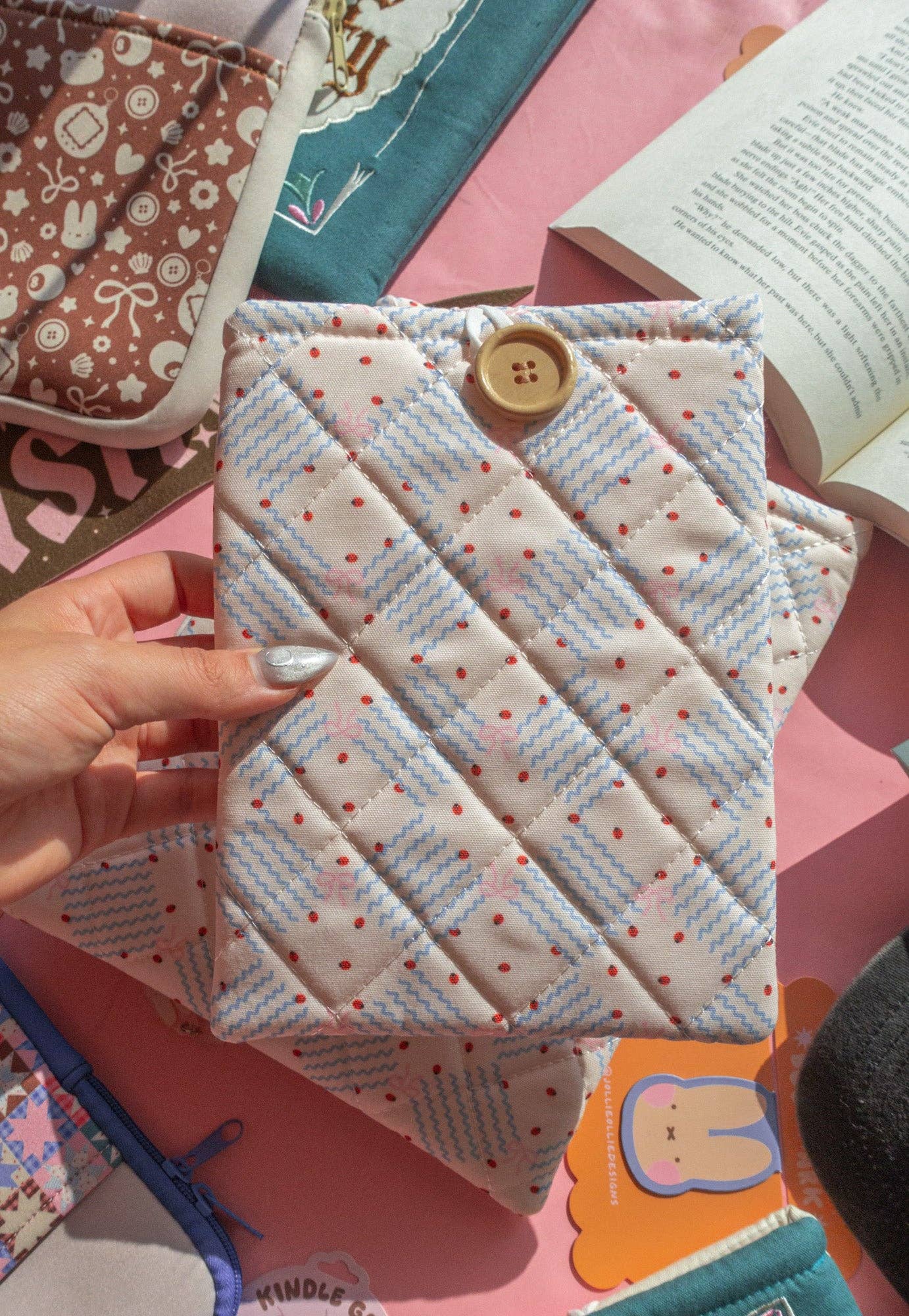 Quilted Ladybug Book/Kindle Sleeve