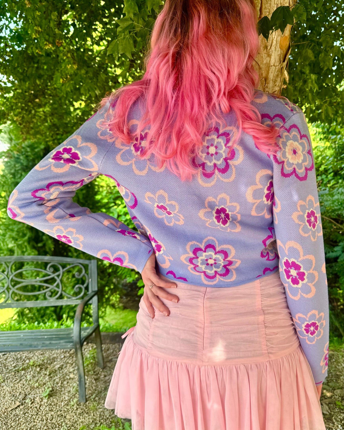 Y2K Floral Chain Cardigan