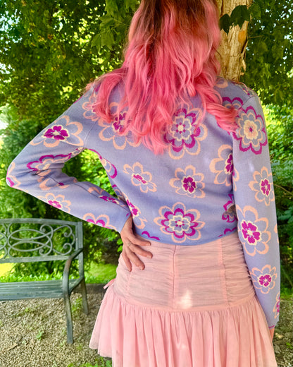 Y2K Floral Chain Cardigan
