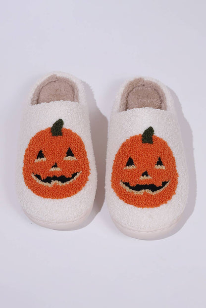 Halloween Pumpkin Print Slippers