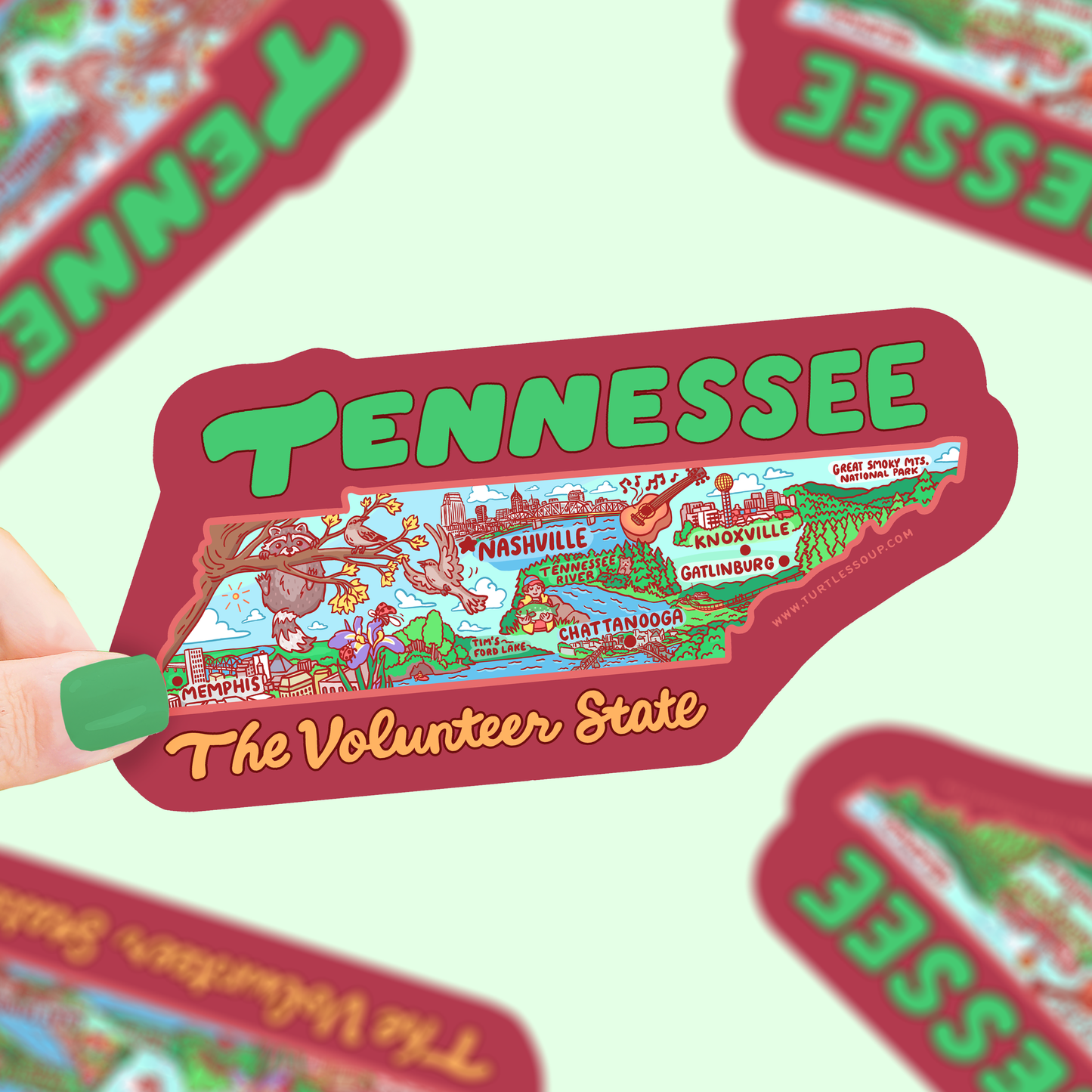 Tennessee Map Large Sticker