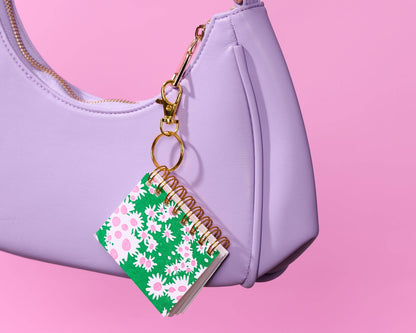 Floral Mini Notebook Bag Charm