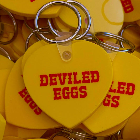 Deviled Eggs Heart Keychain
