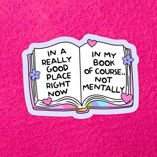 Good Place Book Glitter Sticker