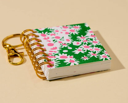 Floral Mini Notebook Bag Charm