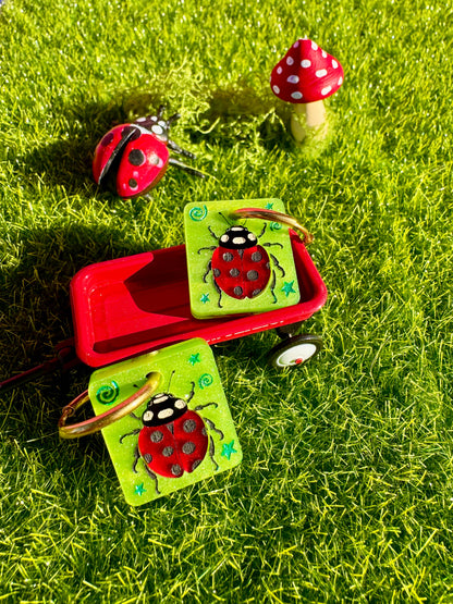Lady Bug Tile Earrings