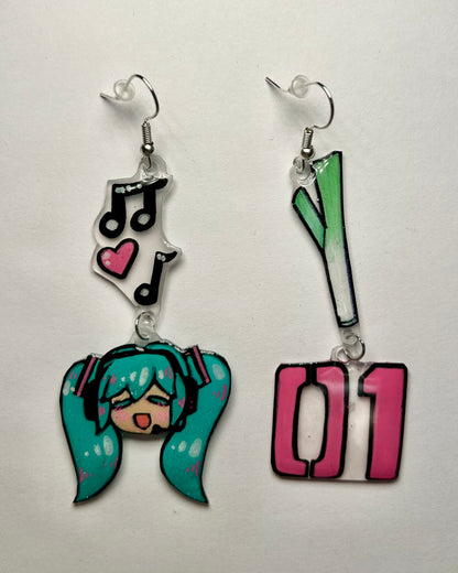 Miku Shrinky Dink Earrings