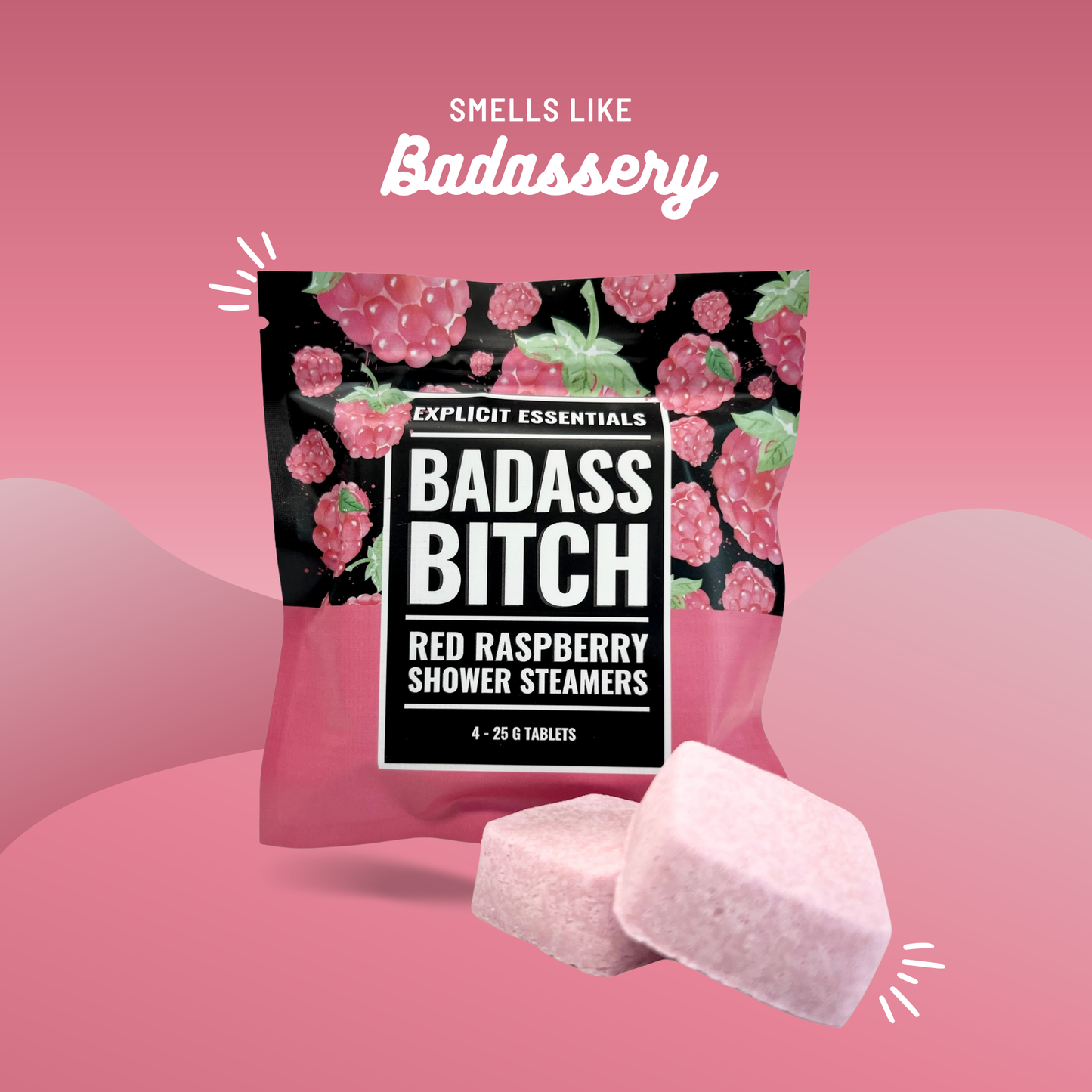 Bad Ass B Raspberry Shower Steamers