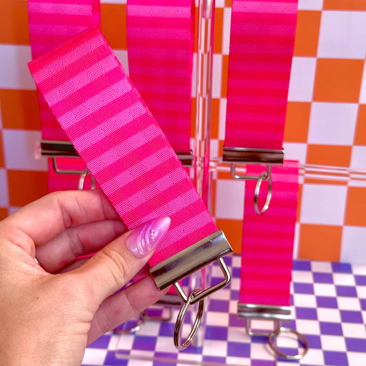 Neon Pink Handmade Wristlet