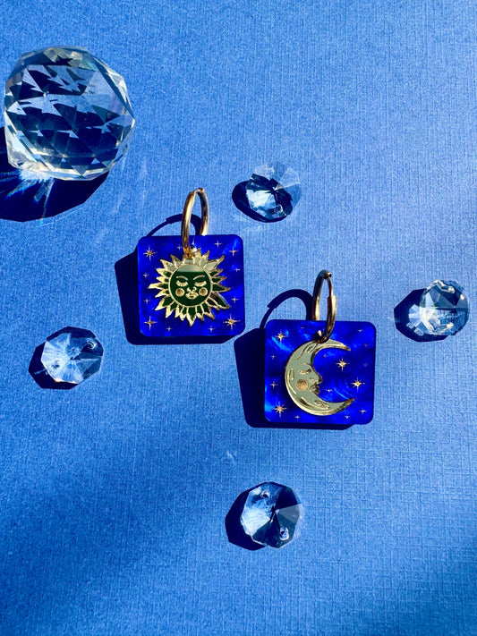 Sun and Moon Tile Earrings