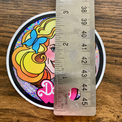 Backwoods Barbie Dolly Glitter Sticker