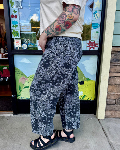 Plus Black Bandana Pants