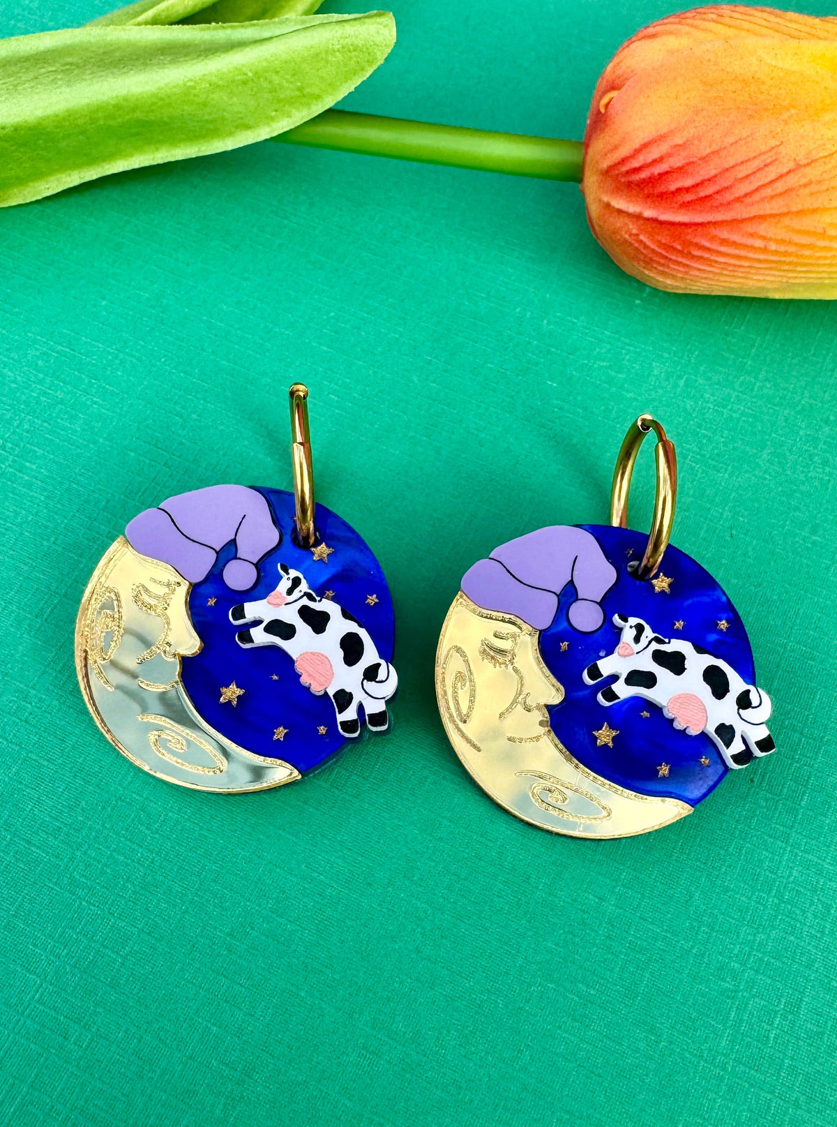 Cow Over the Moon Earrings