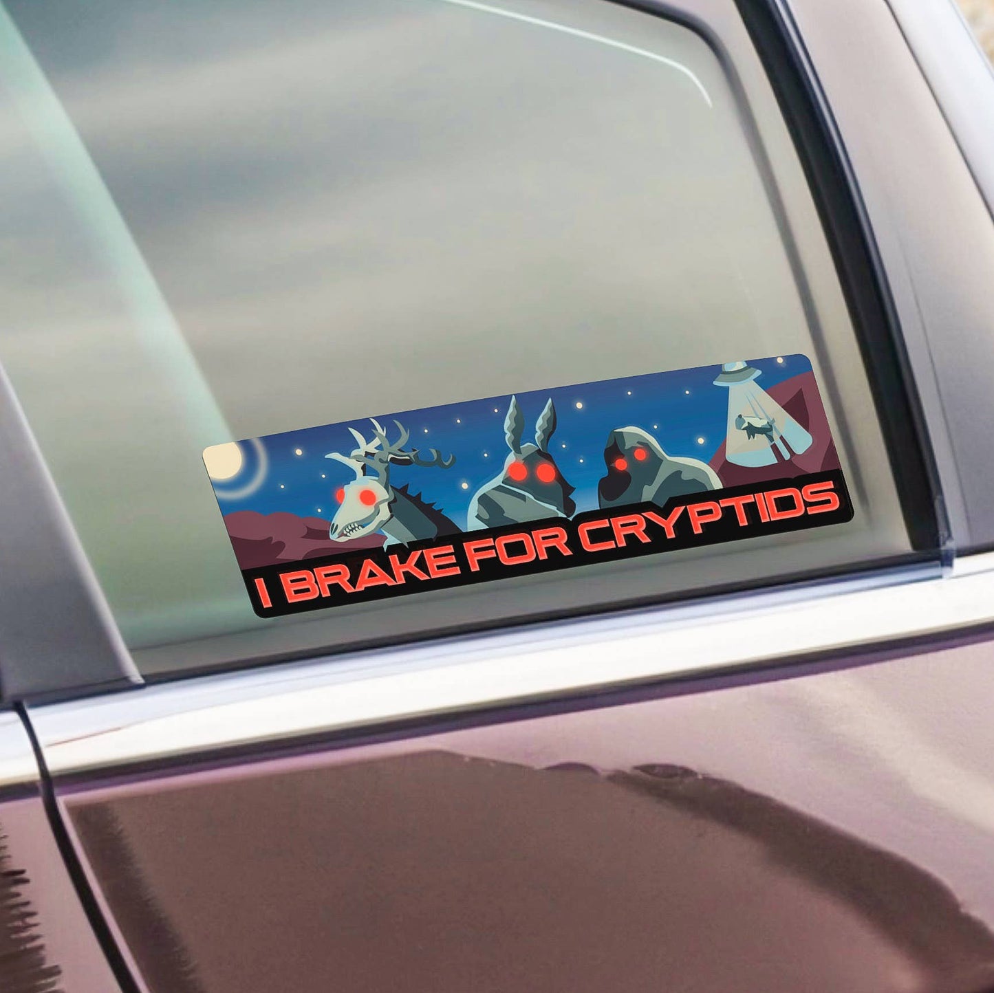 Brake For Cryptids Bumper Sticker